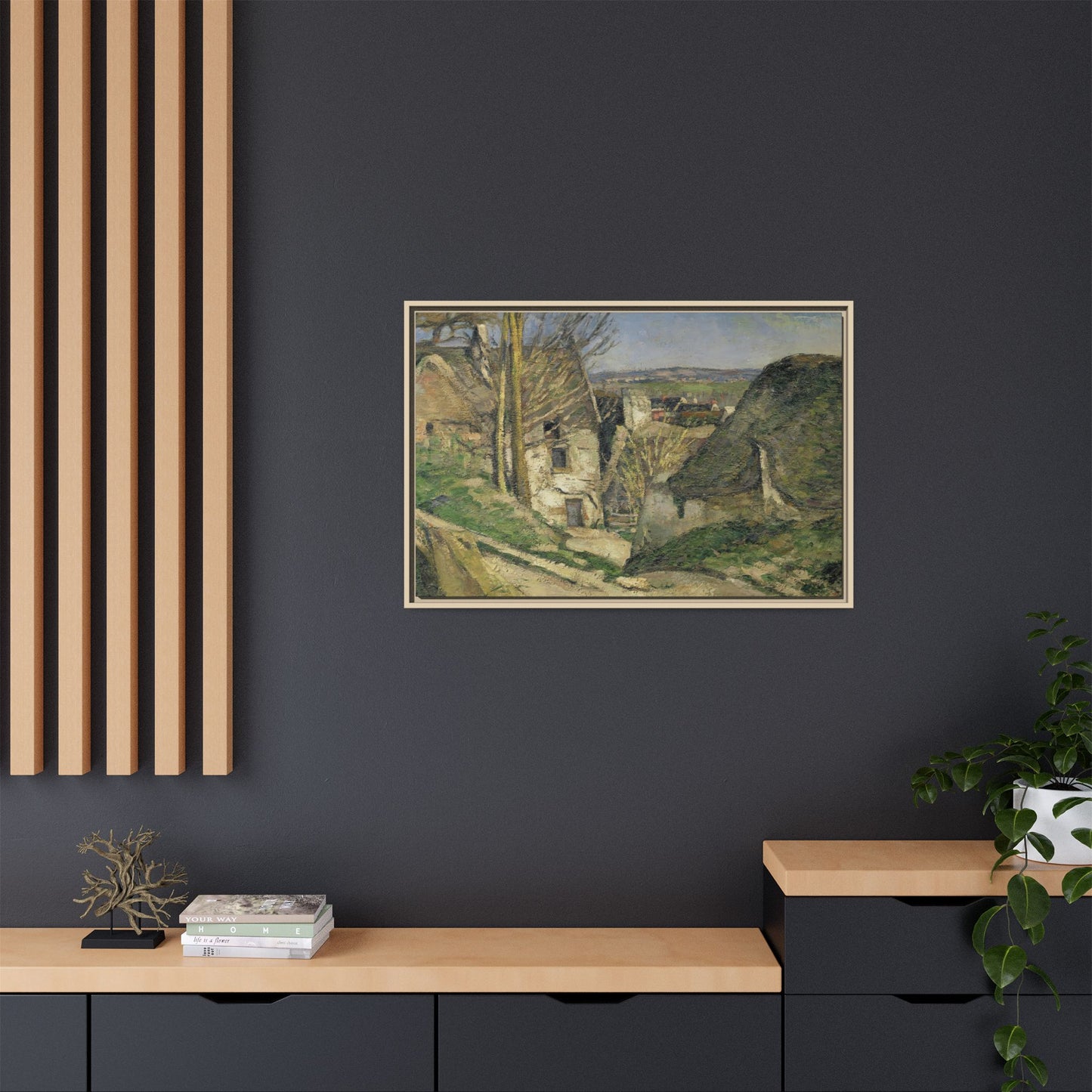 Cézanne, Paul - The House of the Hanged Man, Auvers-sur-Oise (1874) - Matte Canvas, Framed