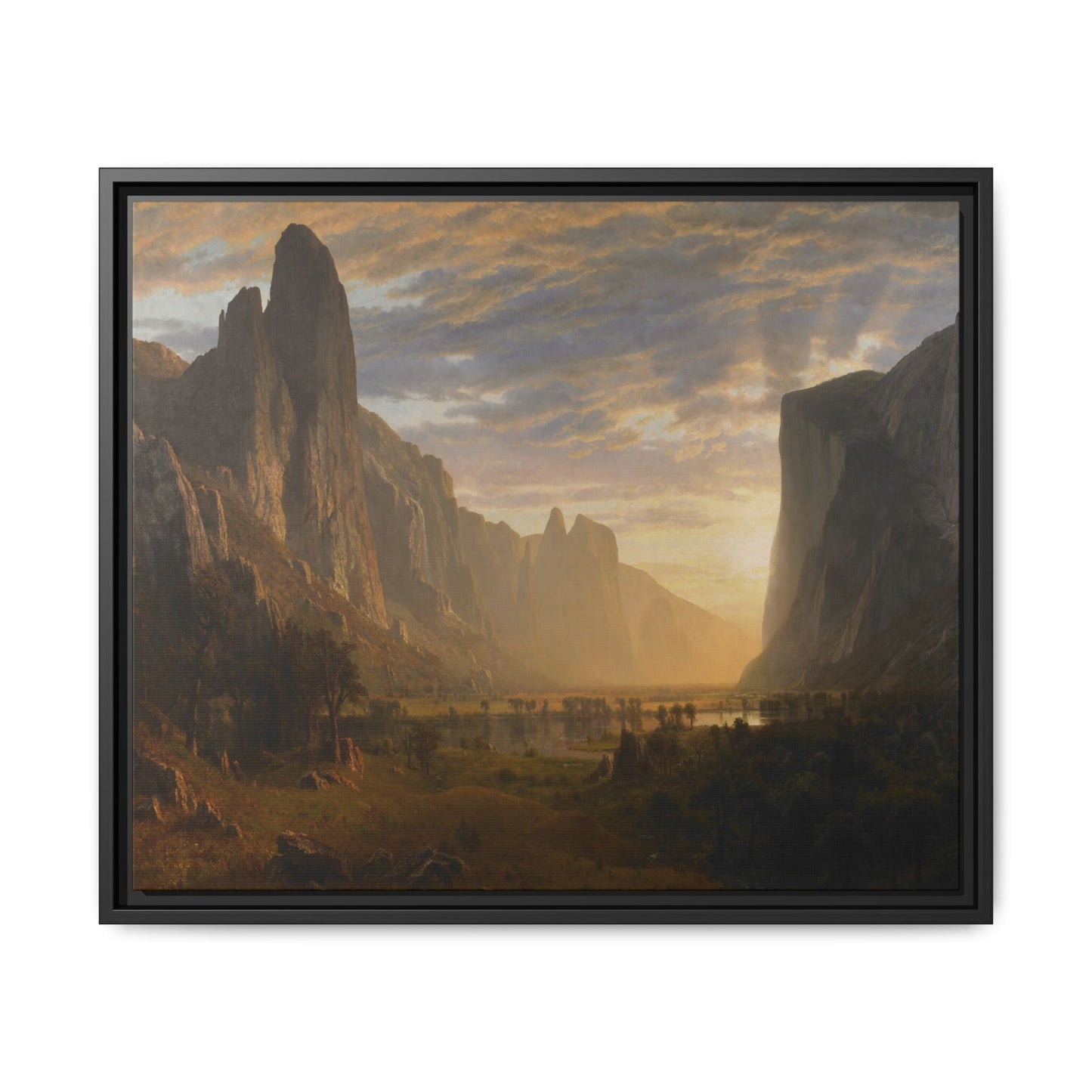 Bierstadt, Albert - Looking Down Yosemite Valley (1865) - Matte Canvas, Framed