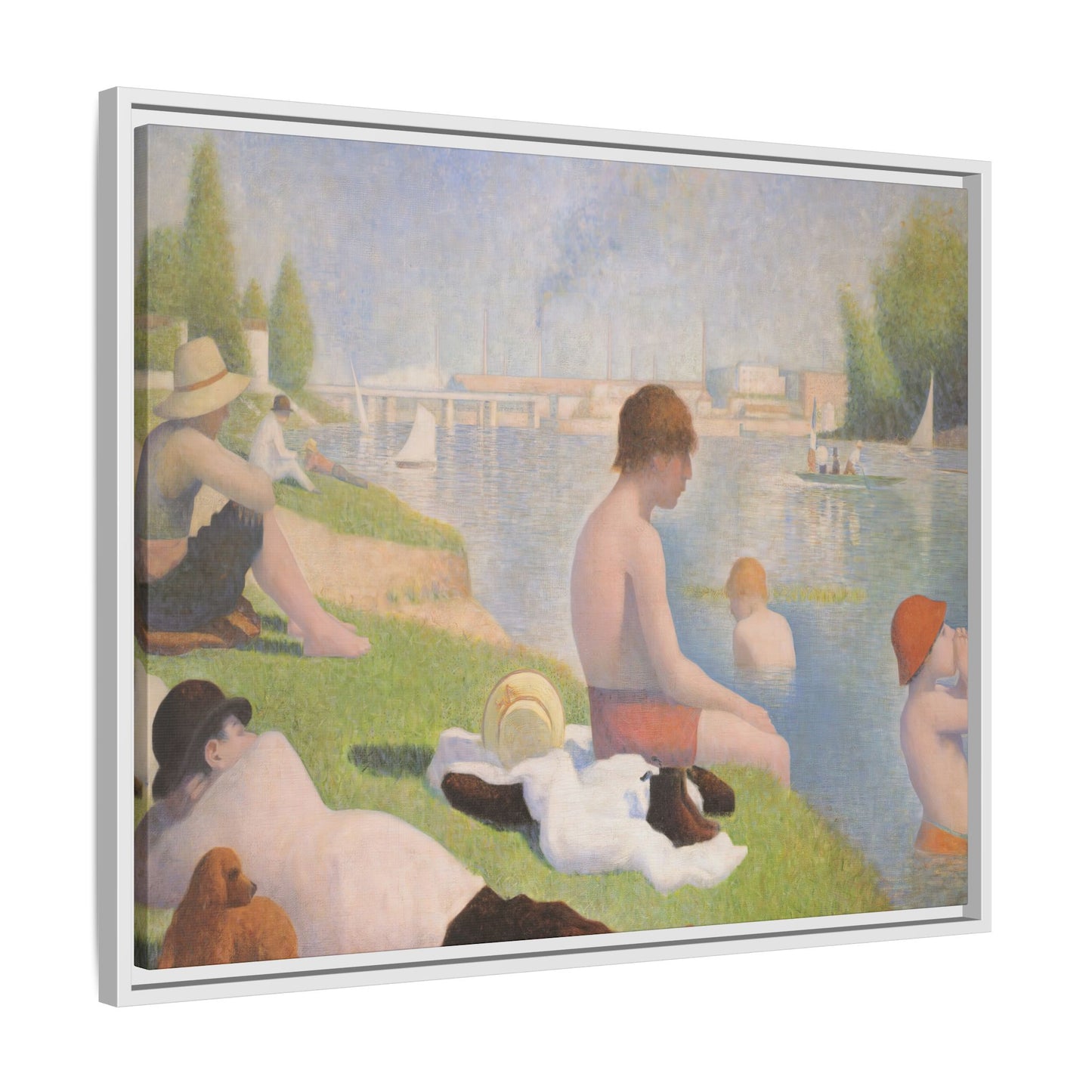 Seurat, Georges - Bathers at Asnières (1884) - Matte Canvas, Framed