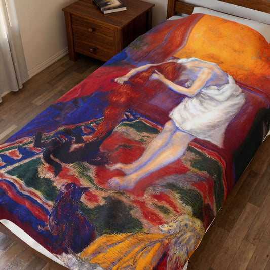 Ranson, Paul - The Golden Head of Hair (1909) - Velveteen Plush Blanket