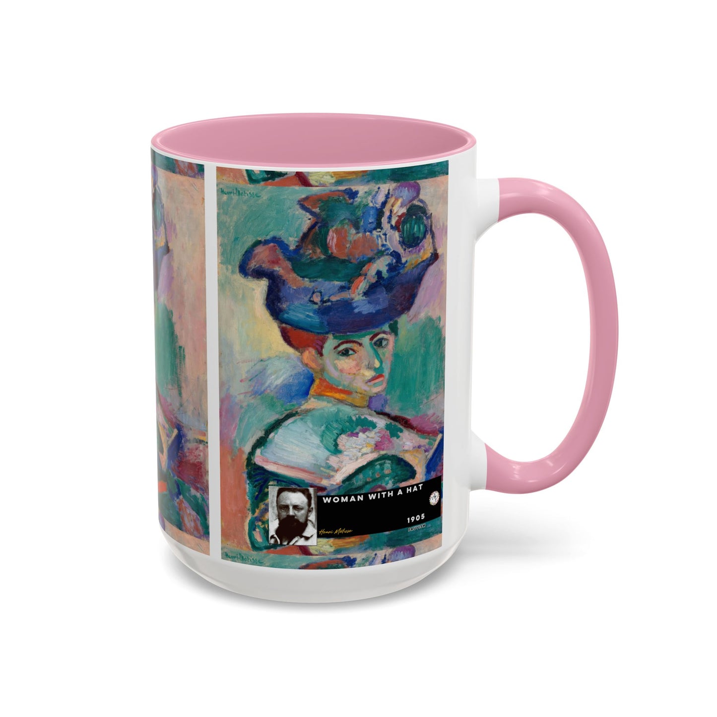 Matisse, Henri - Woman with a Hat (1905) - Colorful Accent Mugs