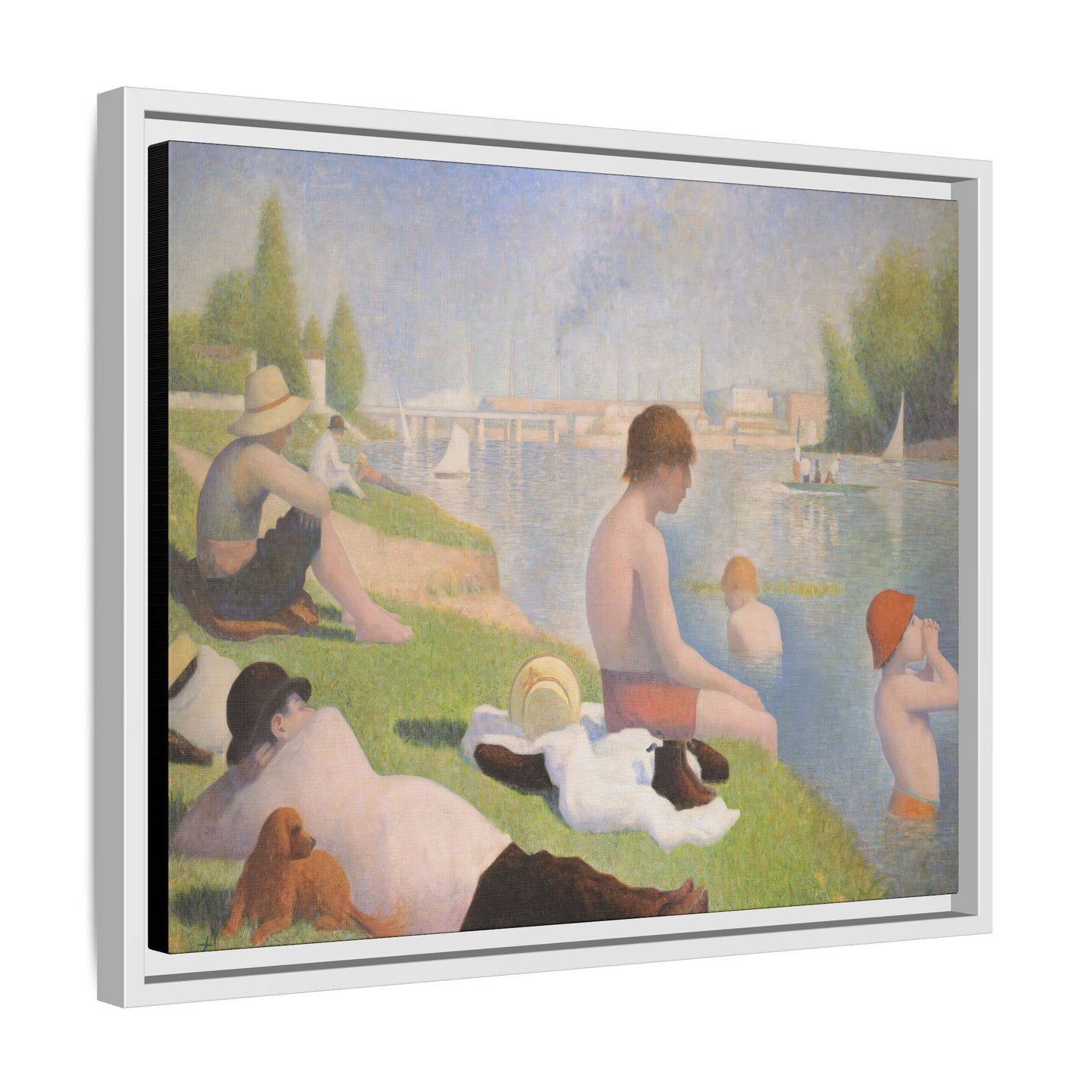 Seurat, Georges - Bathers at Asnières (1884) - Matte Canvas, Framed