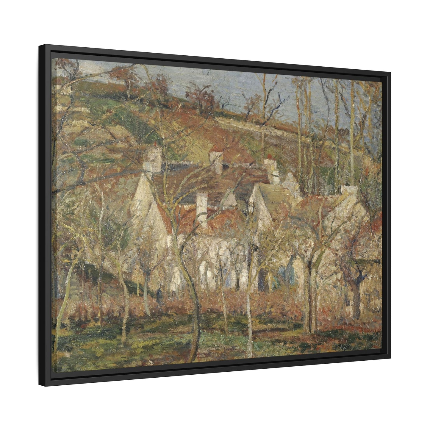 Pissarro, Camille - Red Roofs, Corner of a Village in Winter (1877) - Matte Canvas, Framed