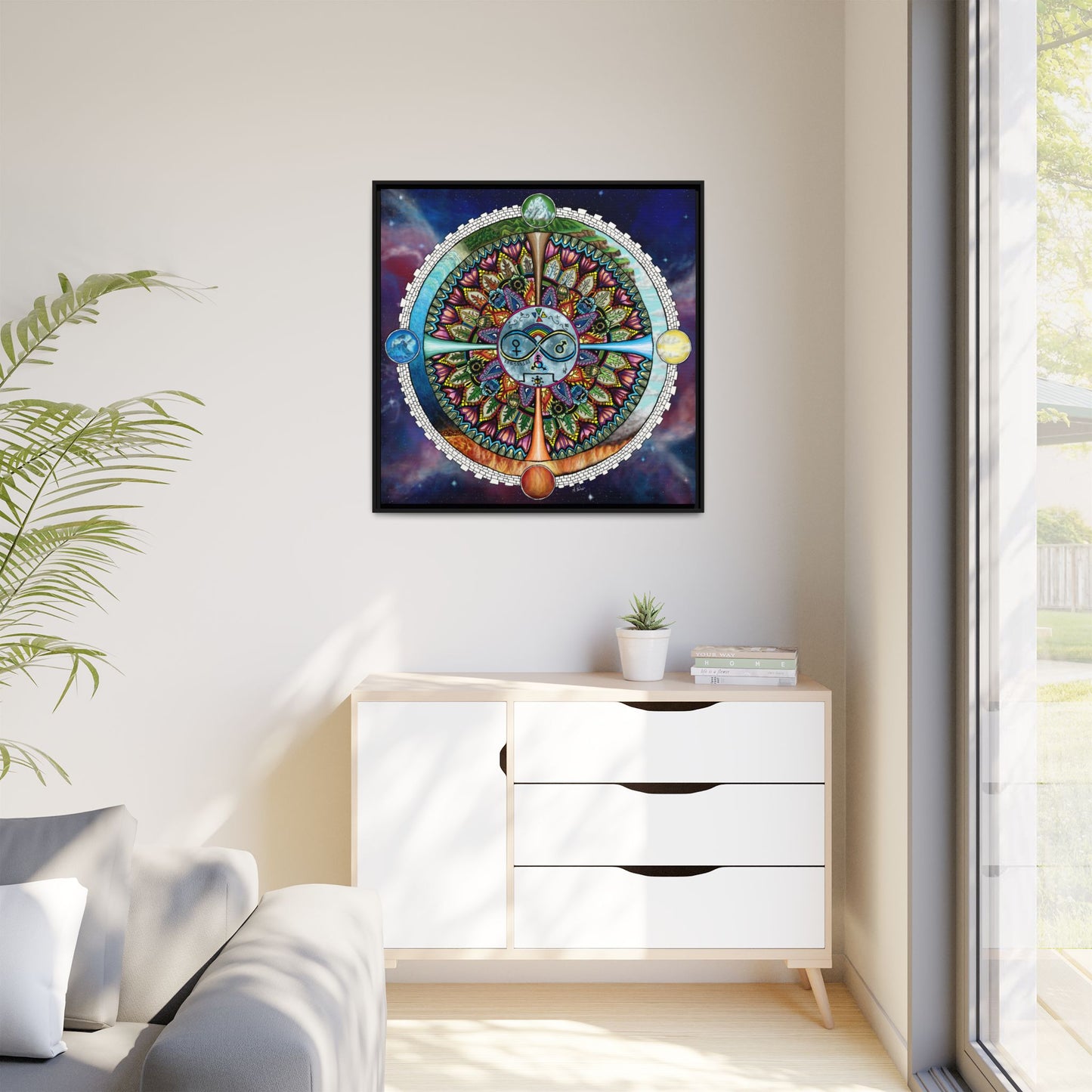 Lunar Rites Mandala - Framed Matte Canvas