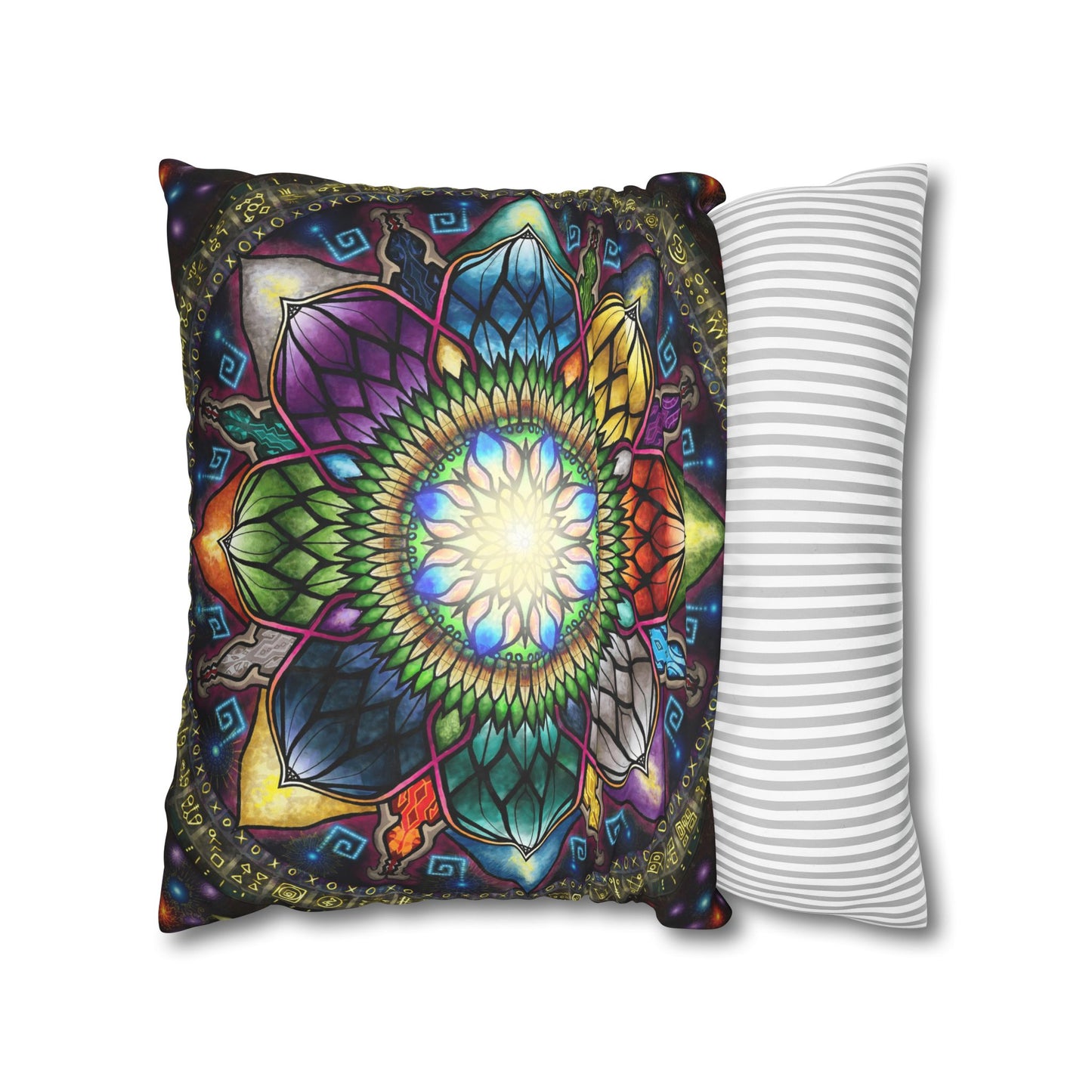 Pacio, Adam - Mystic Jewel Mandala - Suede Square Pillowcase