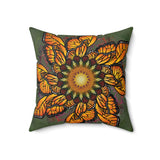 Monarch Butterfly Mandala - Suede Square Pillow