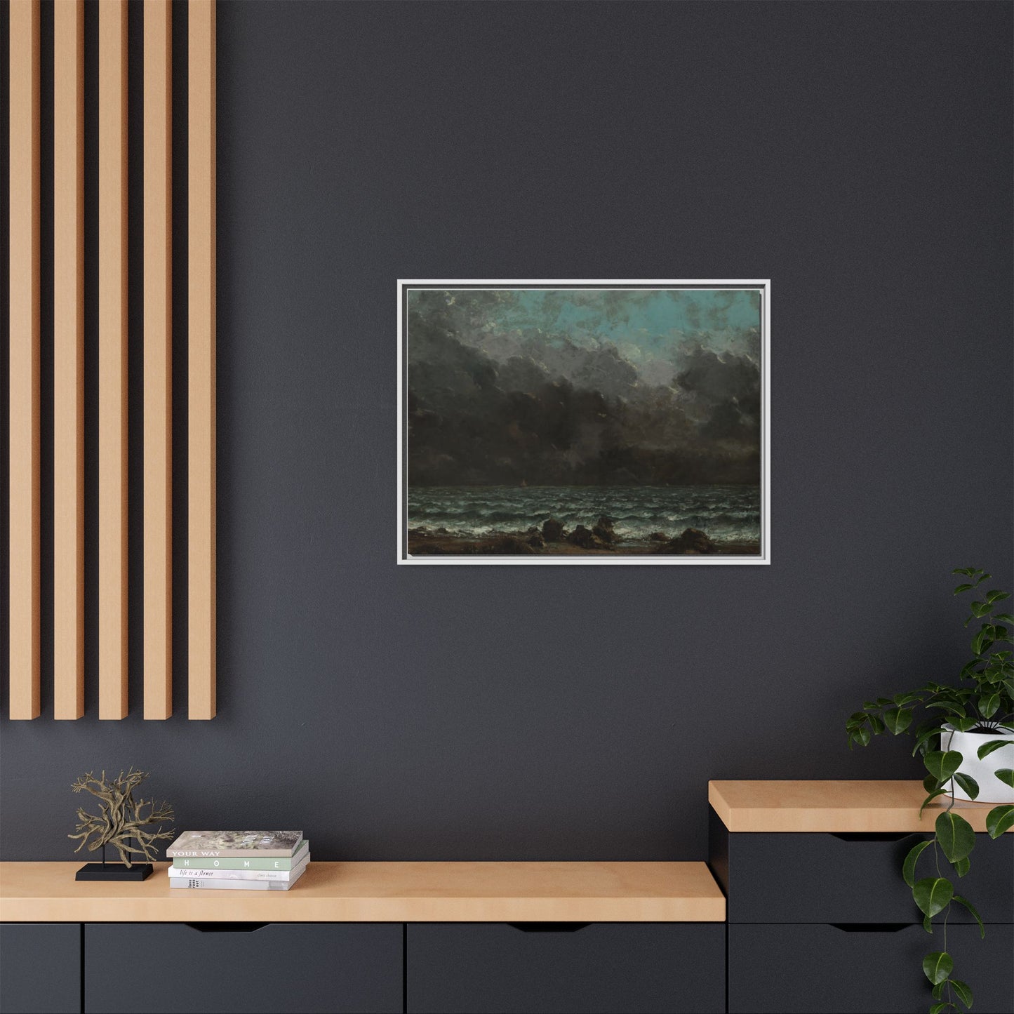 Courbet, Gustave - The Sea (1865) - Matte Canvas, Framed