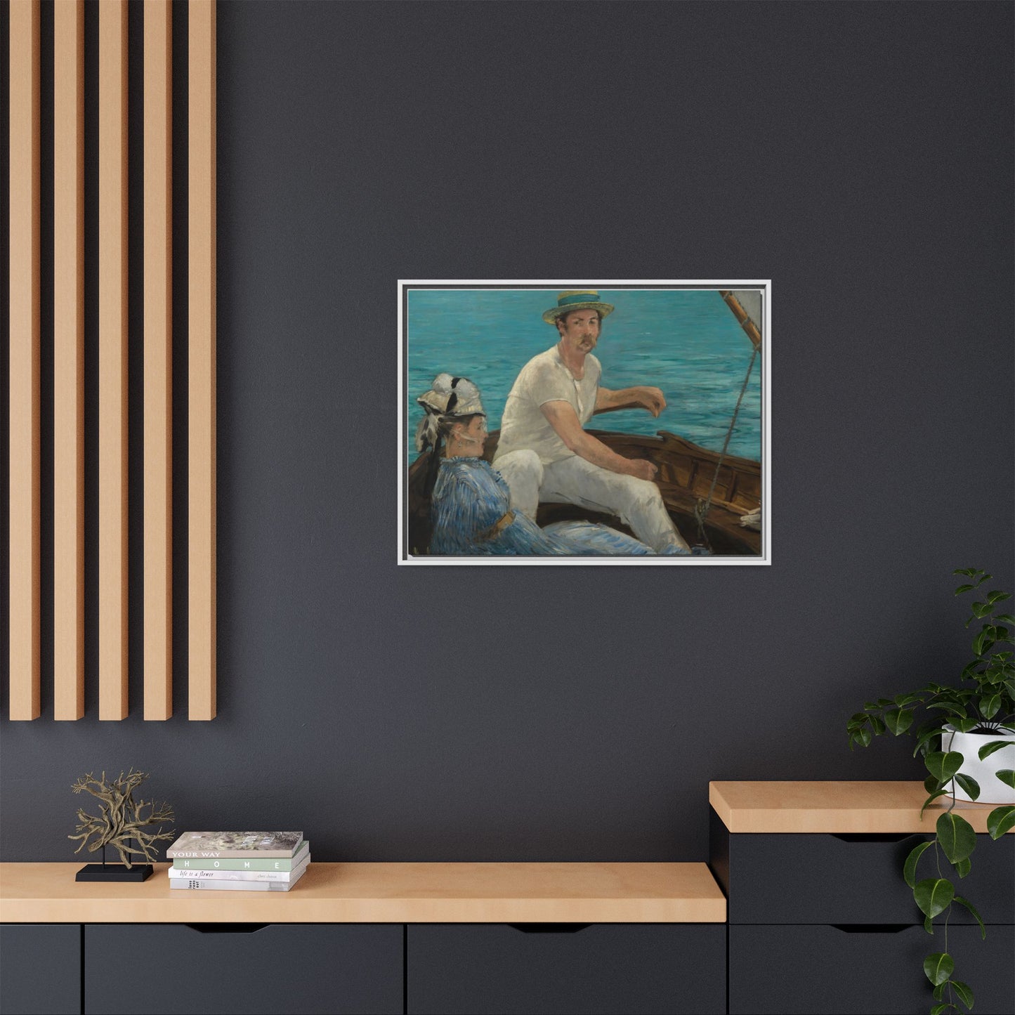 Manet, Édouard - Boating (1874) - Matte Canvas, Framed