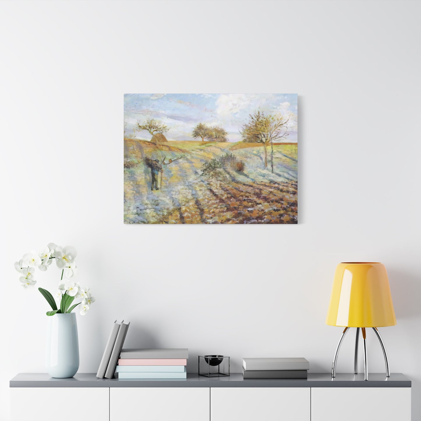Pissarro, Camille - Hoarfrost (1873) - Canvas Block, unframed