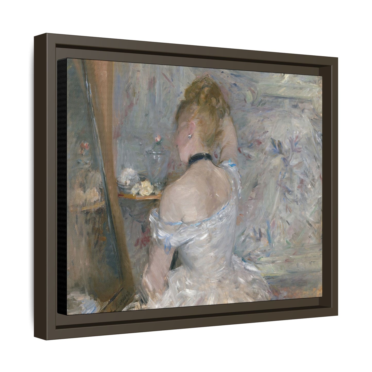 Morisot, Berthe - Woman at Her Toilette (1880) - Matte Canvas, Framed