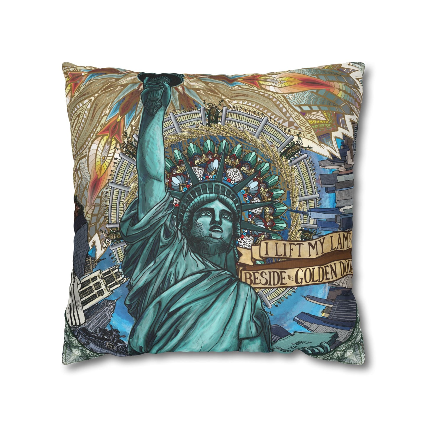 Pacio, Adam - Liberty Mandala - Suede Square Pillowcase