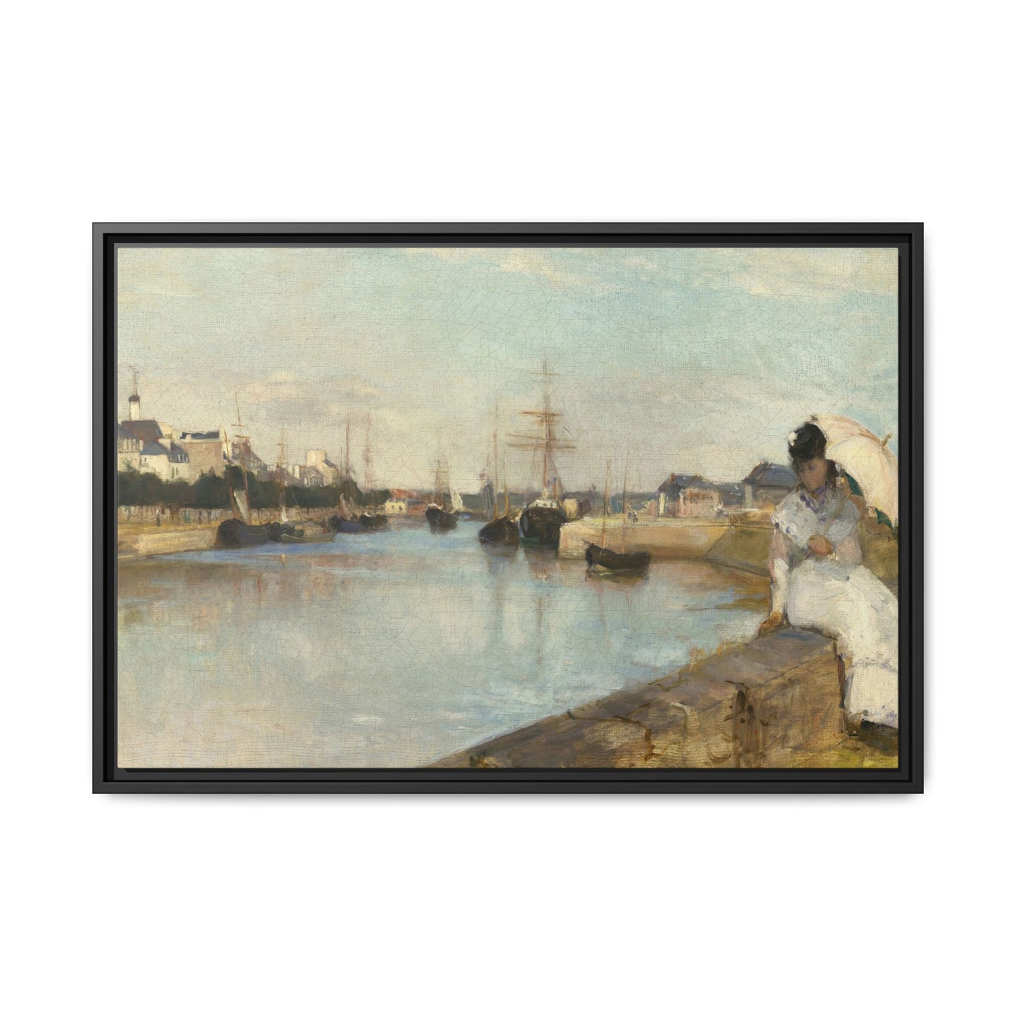 Morisot, Berthe - The Harbor at Lorient (1869) - Matte Canvas, Framed