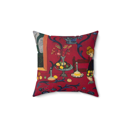 Matisse, Henri - The Dessert Harmony in Red (1908) - Suede Square Pillow