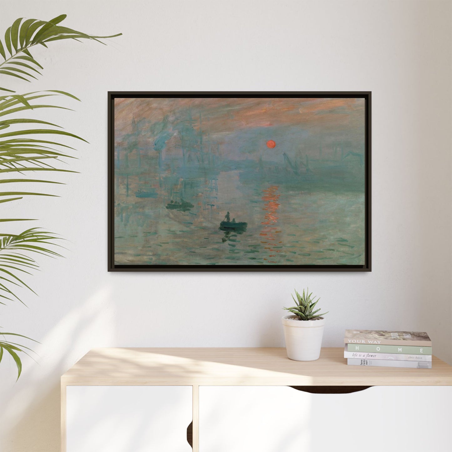 Monet, Claude - Impression, Sunrise (1872) - Matte Canvas, Framed