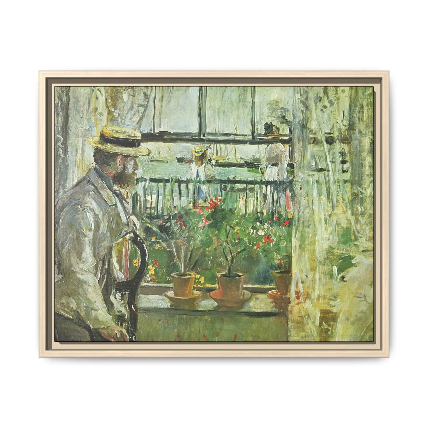 Morisot, Berthe - Eugene Manet on the Isle of Wight (1875) - Matte Canvas, Framed