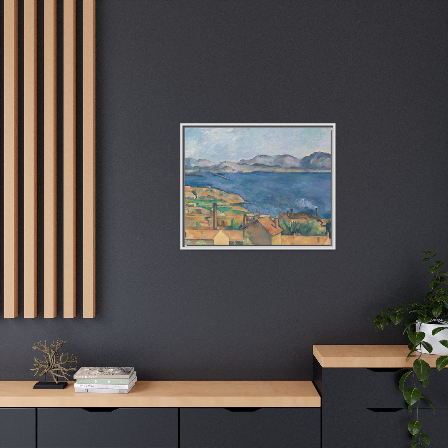 Cézanne, Paul - The Bay of Marseille, Seen from L'Estaque (1885) - Matte Canvas, Framed