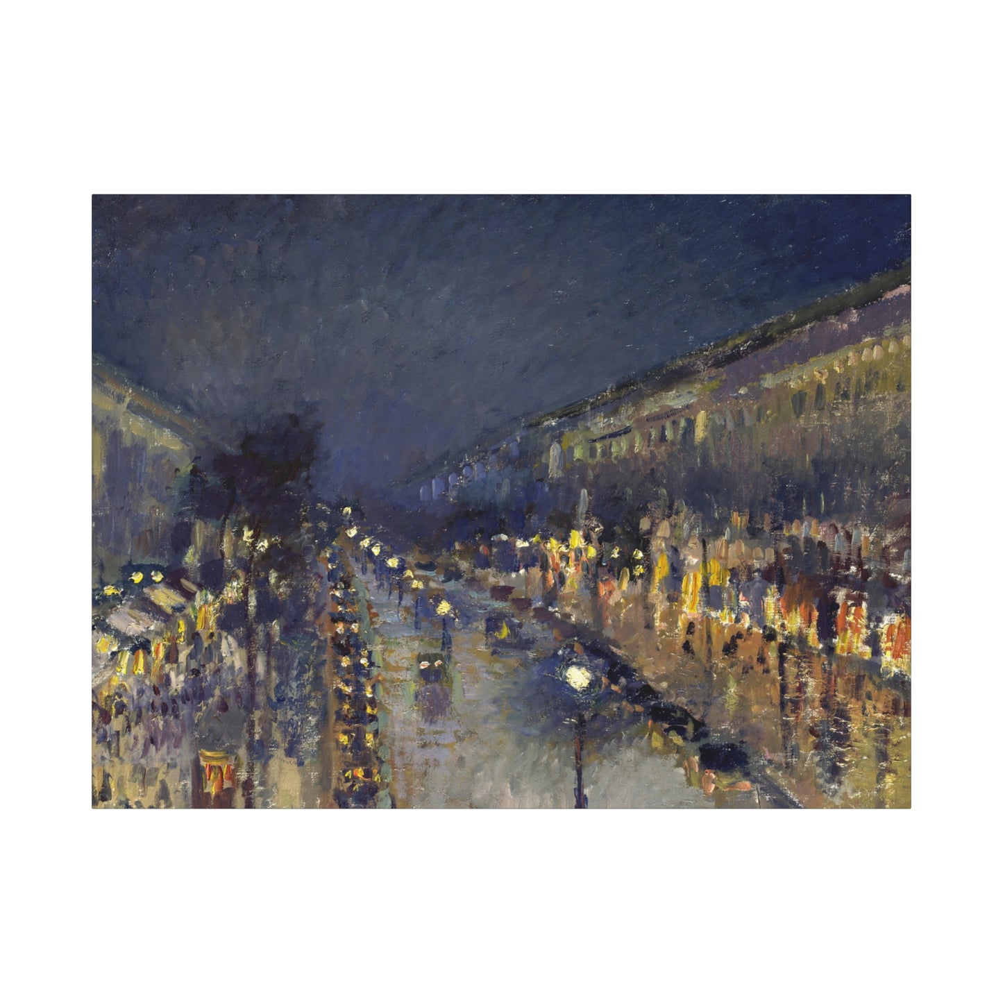 Pissarro, Camille - The Boulevard Montmartre At Night (1897) - Canvas Block, unframed