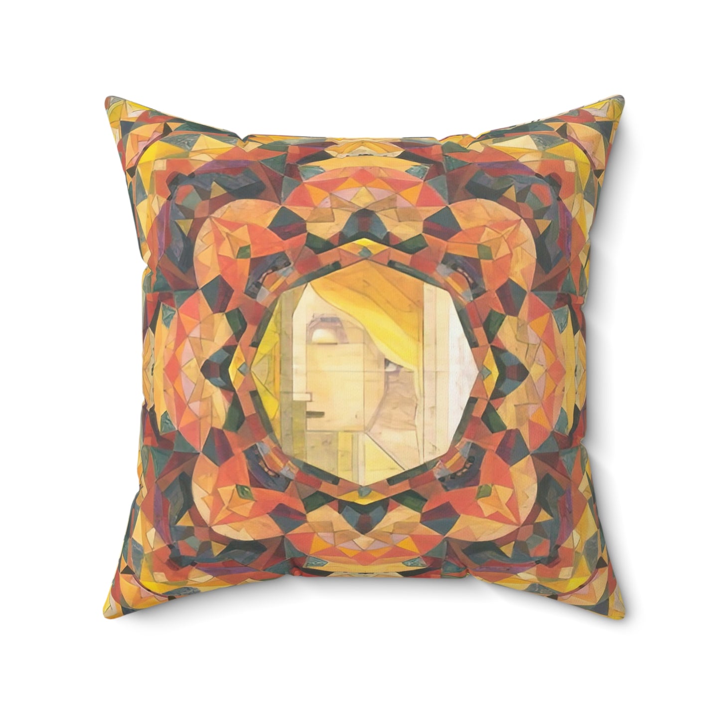 Filiger, Charles - Woman’s Head with Closed Eyes (1893) - Suede Square Pillow