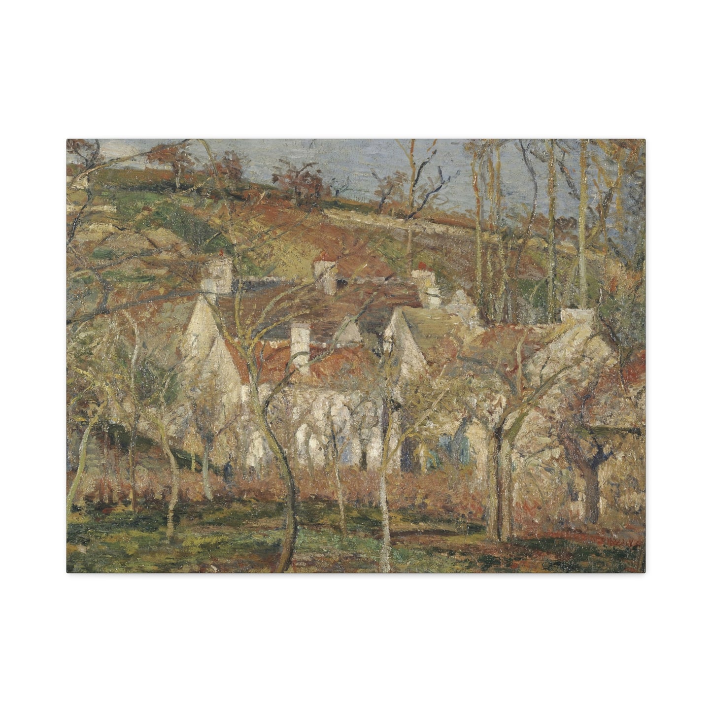 Pissarro, Camille - Red Roofs, Corner of a Village in Winter (1877) - Canvas Block, unframed