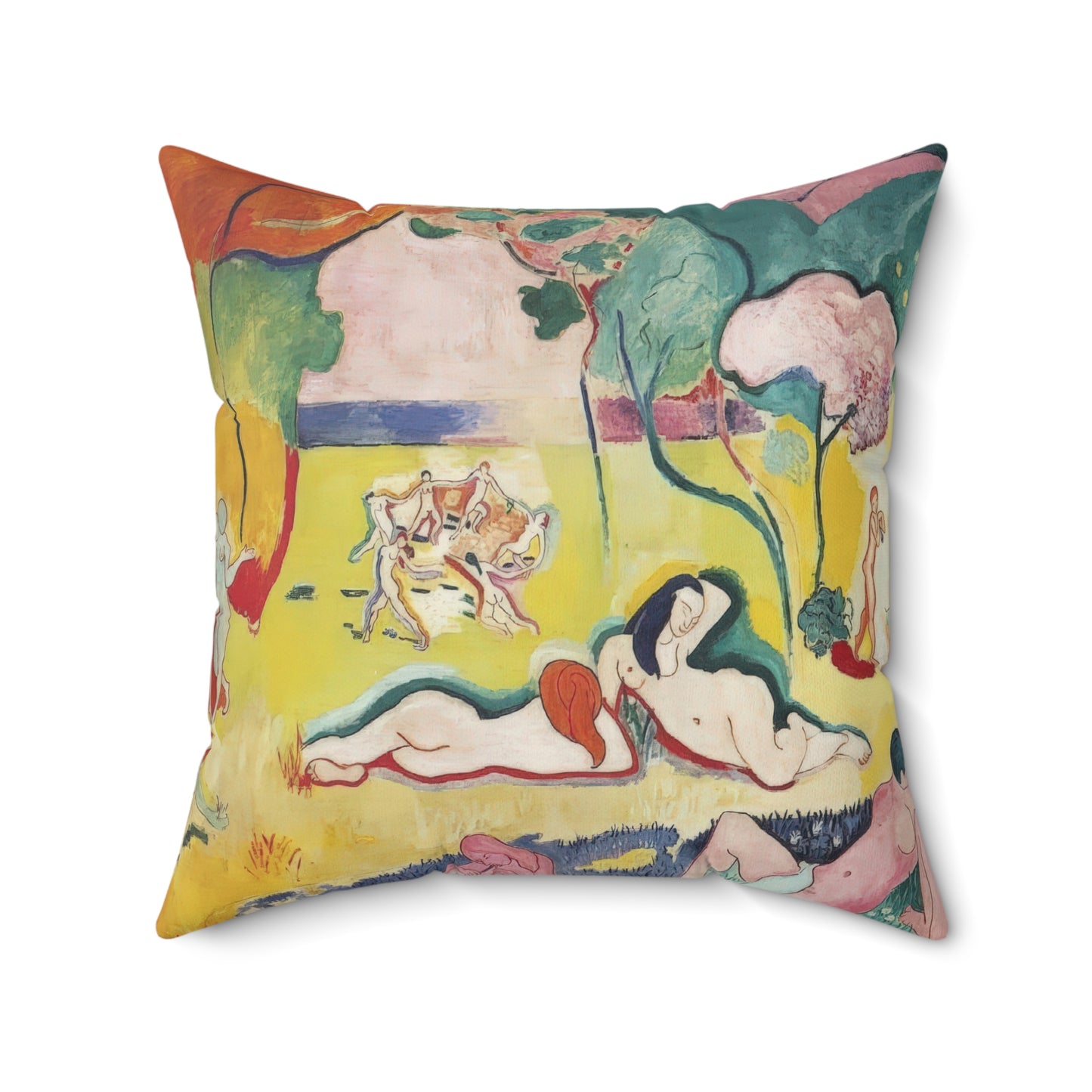 Matisse, Henri - The Joy of Life (1905) - Suede Square Pillow