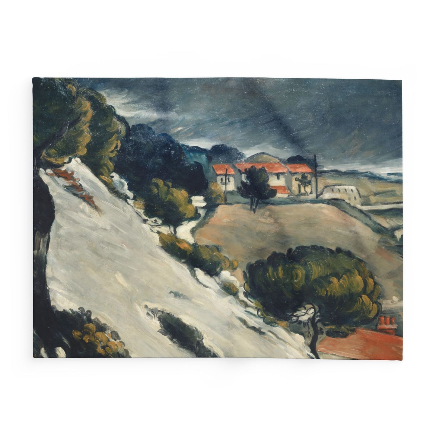 Cézanne, Paul - L’Estaque, Melting Snow (1870) - Arctic Fleece Blanket