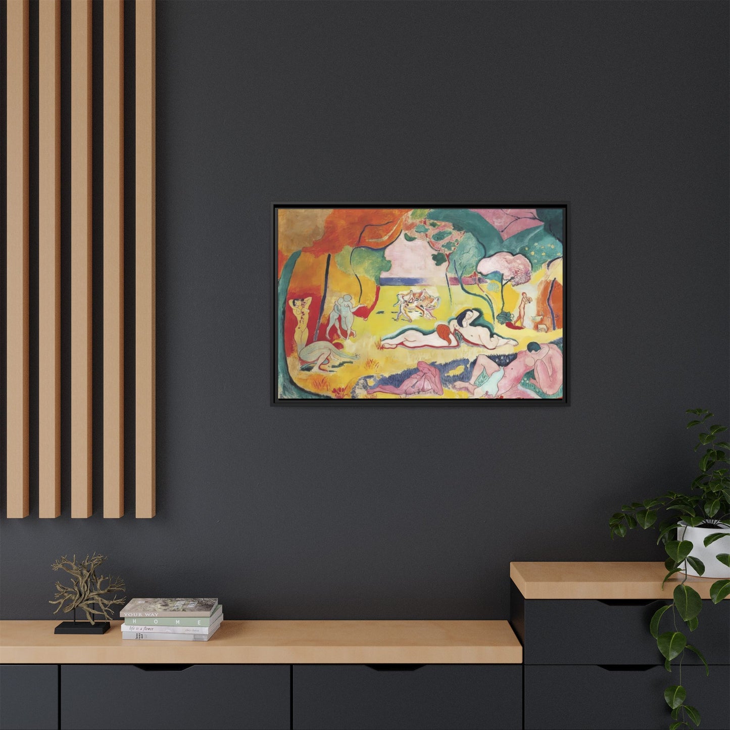 Matisse, Henri - The Joy of Life (1905) - Matte Canvas, Framed