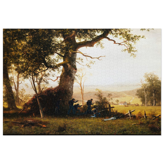 Bierstadt, Albert -  Guerrilla Warfare (1861) - 1000pc Jigsaw Puzzle
