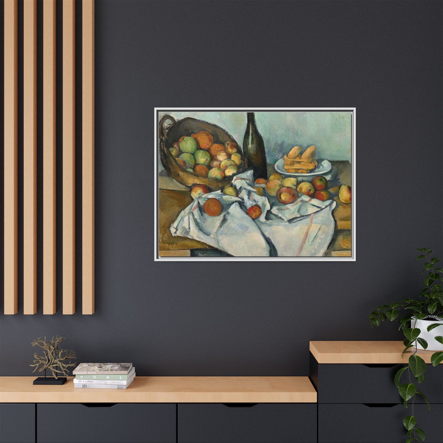 Cézanne, Paul - Basket of Apples (1893) - Matte Canvas, Framed