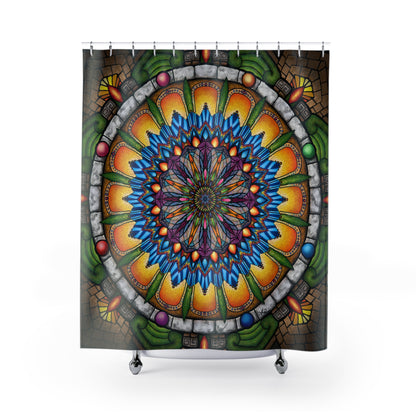 Emerald Arrows Mandala - Shower Curtains