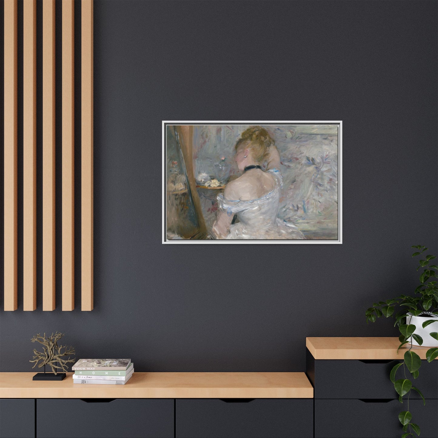 Morisot, Berthe - Woman at Her Toilette (1880) - Matte Canvas, Framed
