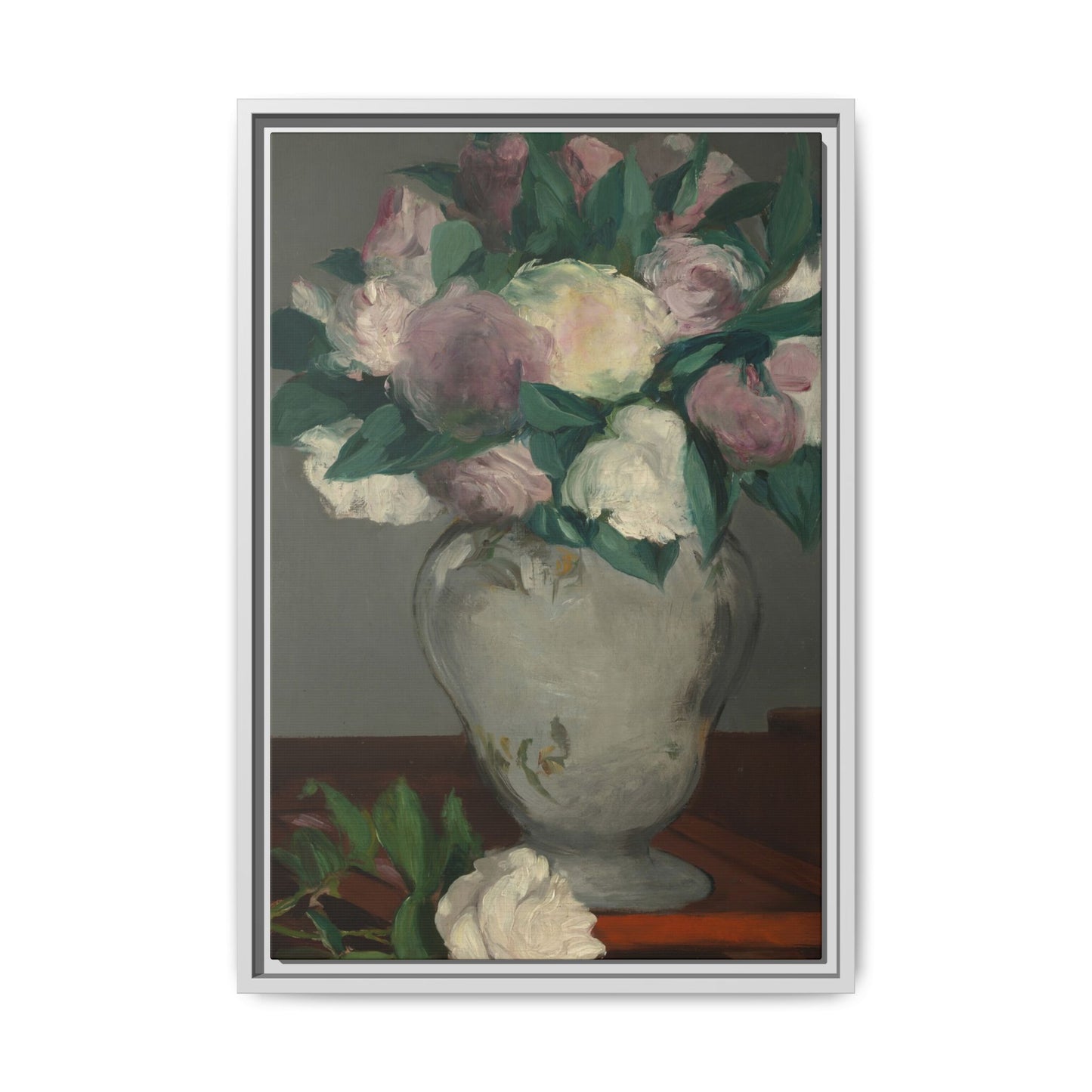 Manet, Édouard - Peonies (1864) - Matte Canvas, Framed