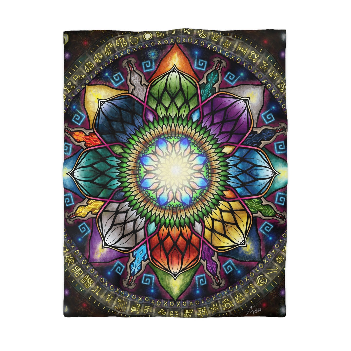 Pacio, Adam - Mystic Jewel Mandala - Microfiber Duvet Cover