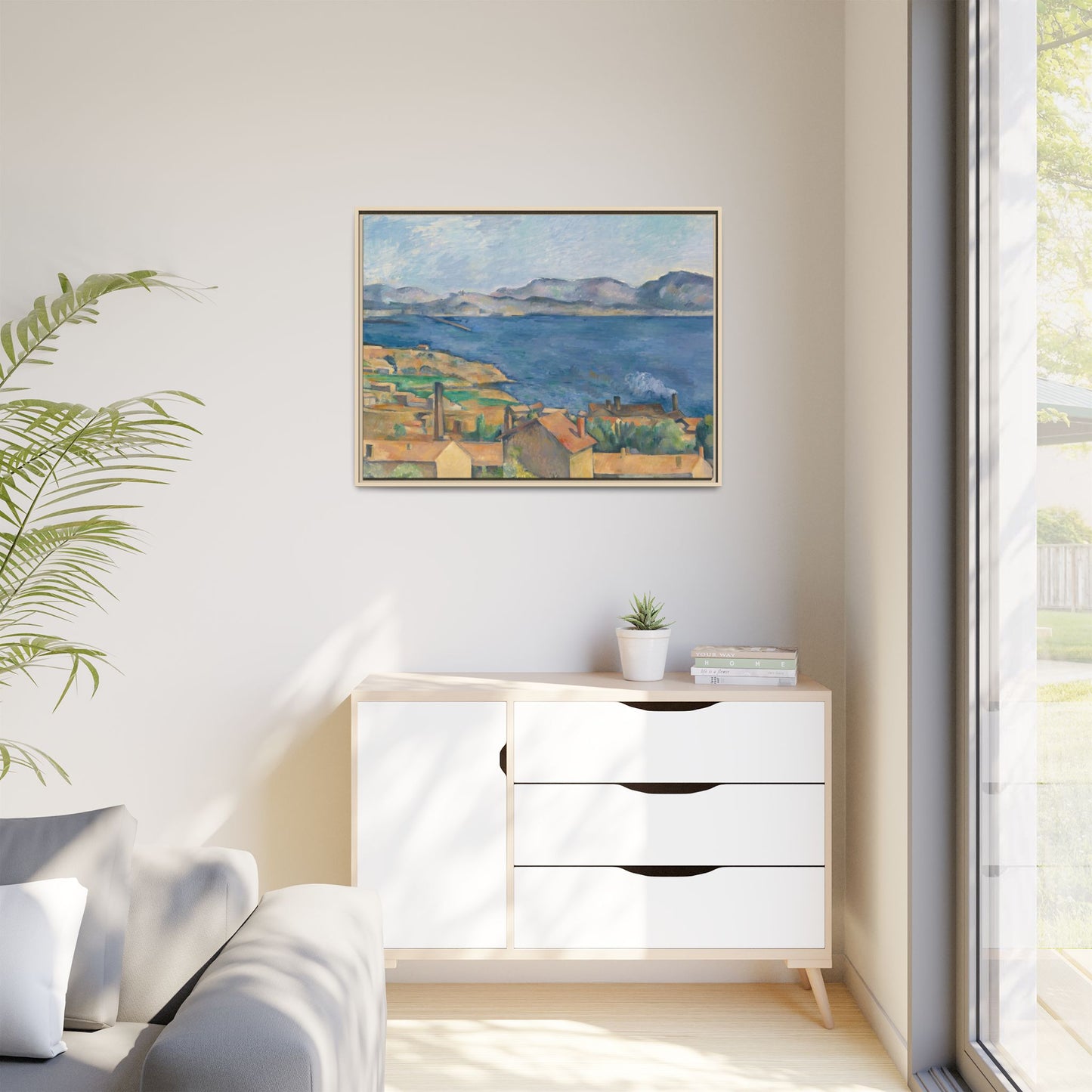 Cézanne, Paul - The Bay of Marseille, Seen from L'Estaque (1885) - Matte Canvas, Framed