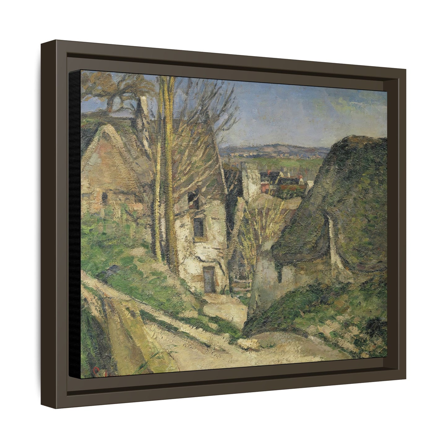 Cézanne, Paul - The House of the Hanged Man, Auvers-sur-Oise (1874) - Matte Canvas, Framed