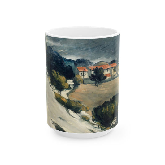 Cézanne, Paul - L’Estaque, Melting Snow (1870) - Ceramic Mug