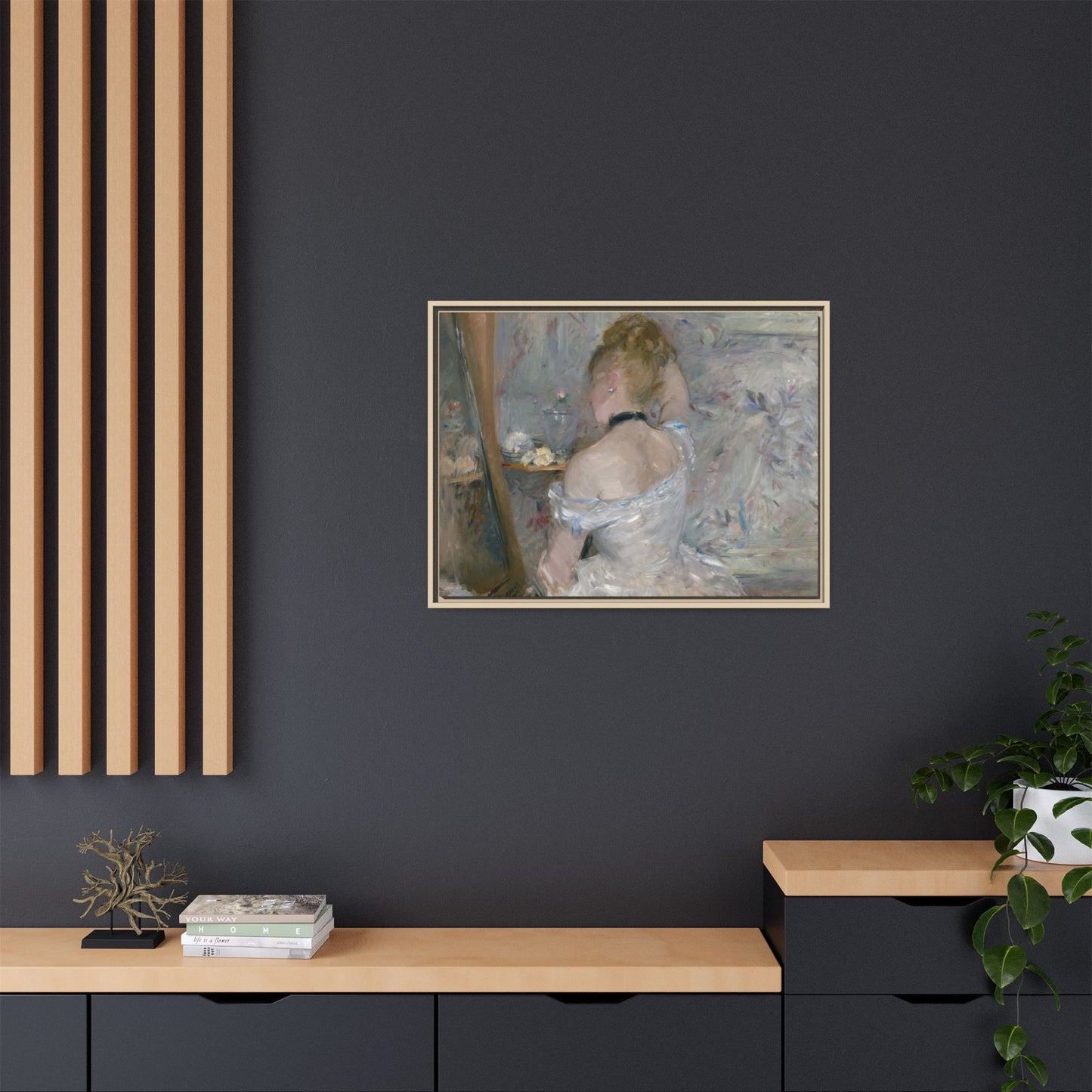 Morisot, Berthe - Woman at Her Toilette (1880) - Matte Canvas, Framed