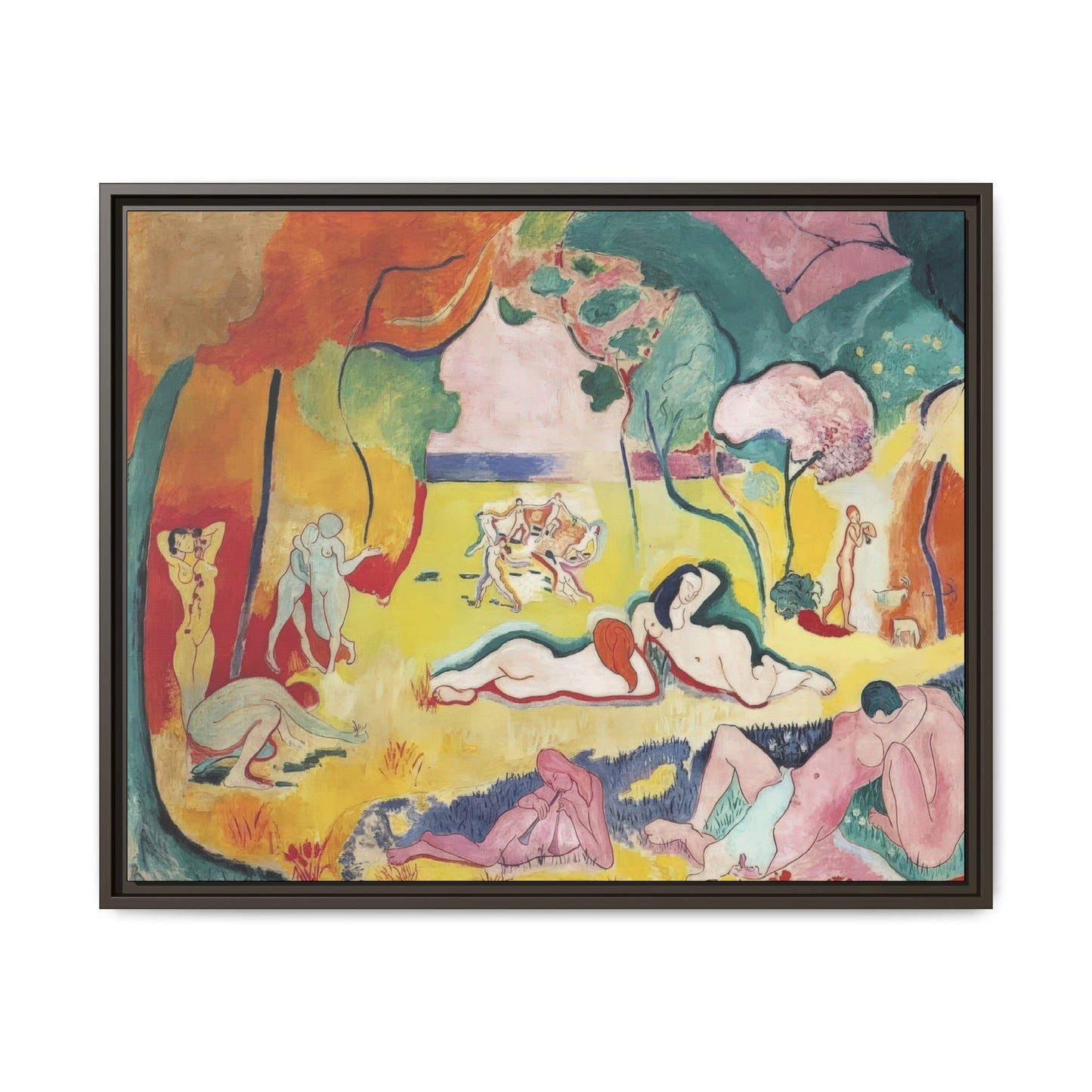Matisse, Henri - The Joy of Life (1905) - Matte Canvas, Framed