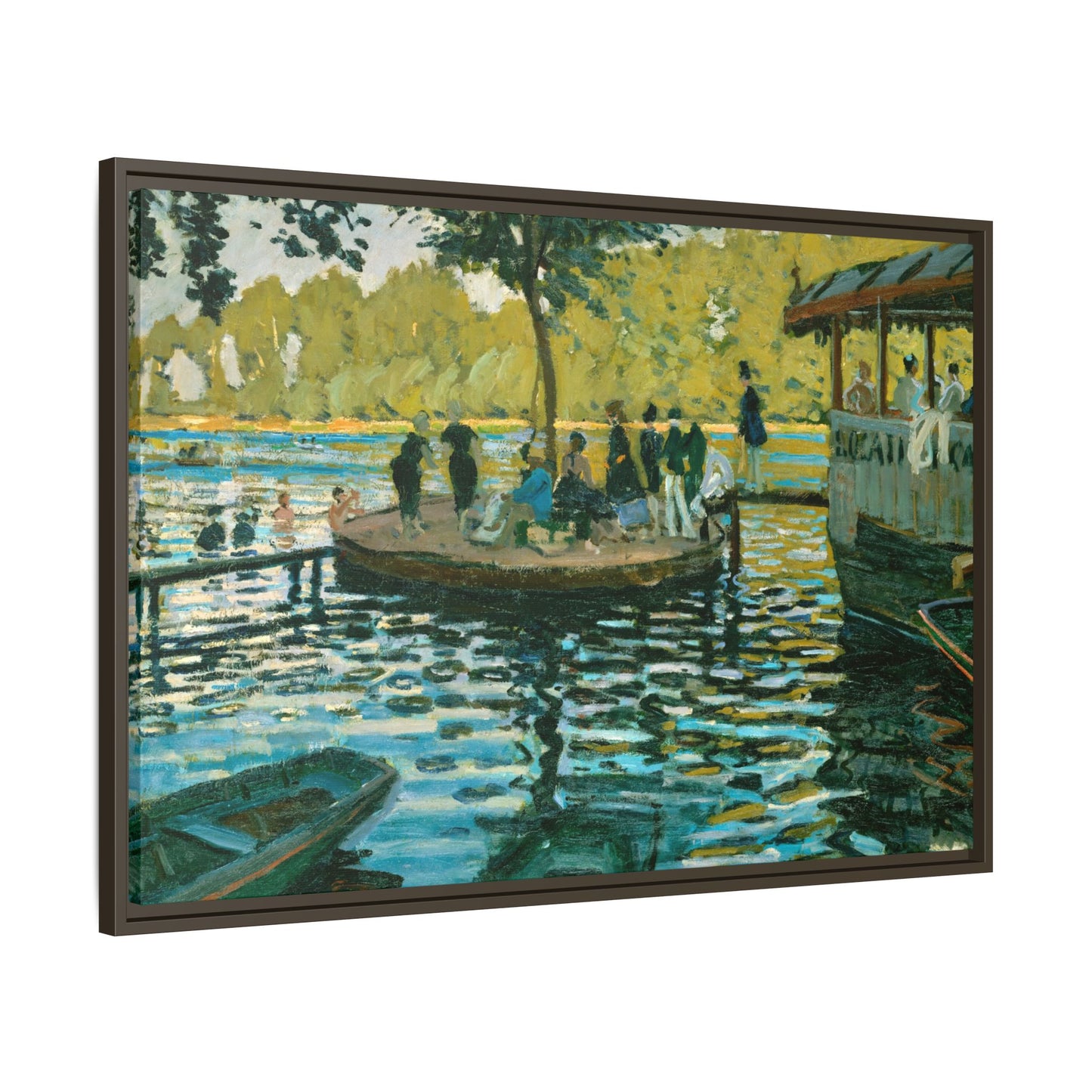 Monet, Claude - La Grenouillere (1869) - Matte Canvas, Framed