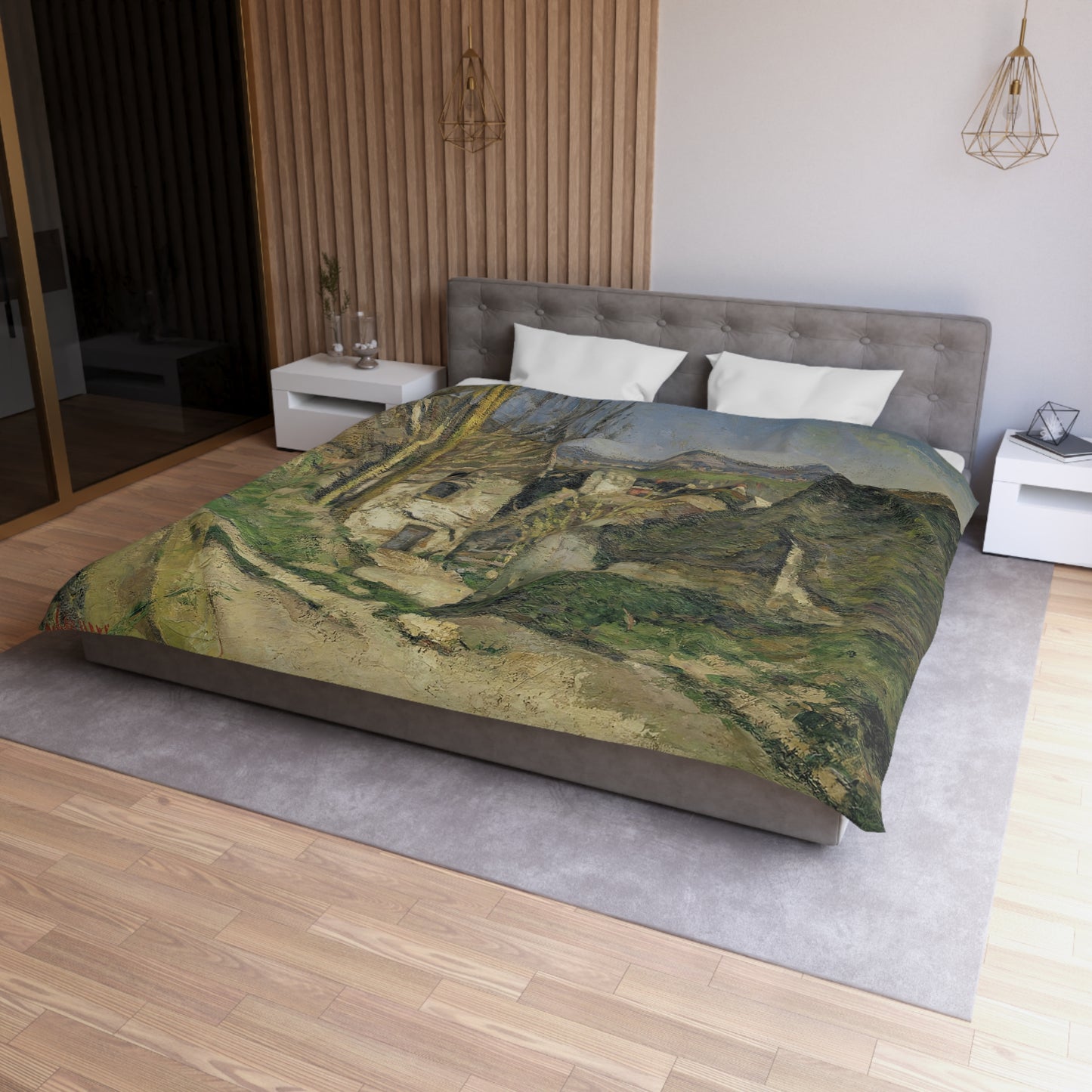 Cézanne, Paul - The House of the Hanged Man, Auvers-sur-Oise (1874) - Microfiber Duvet Cover