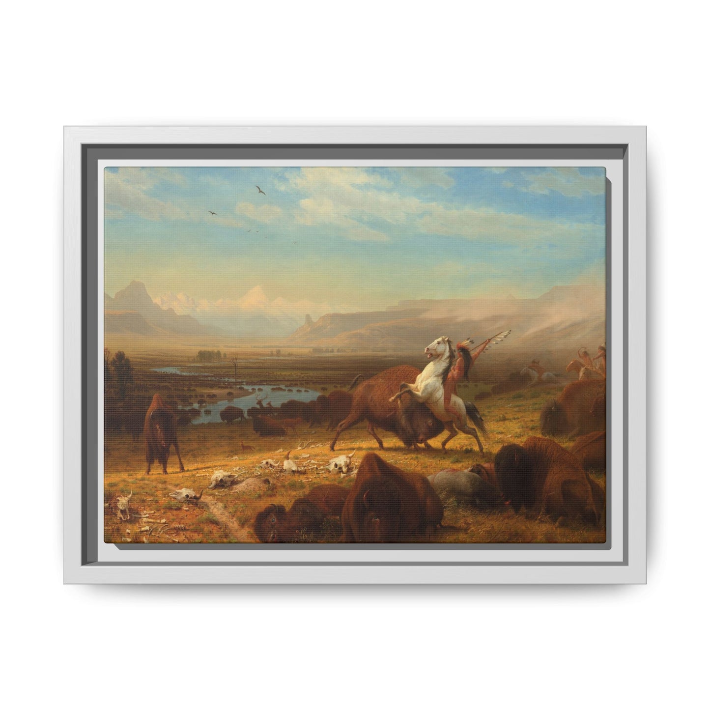 Bierstadt, Albert - The Last of the Buffalo  (1888) - Matte Canvas, Framed