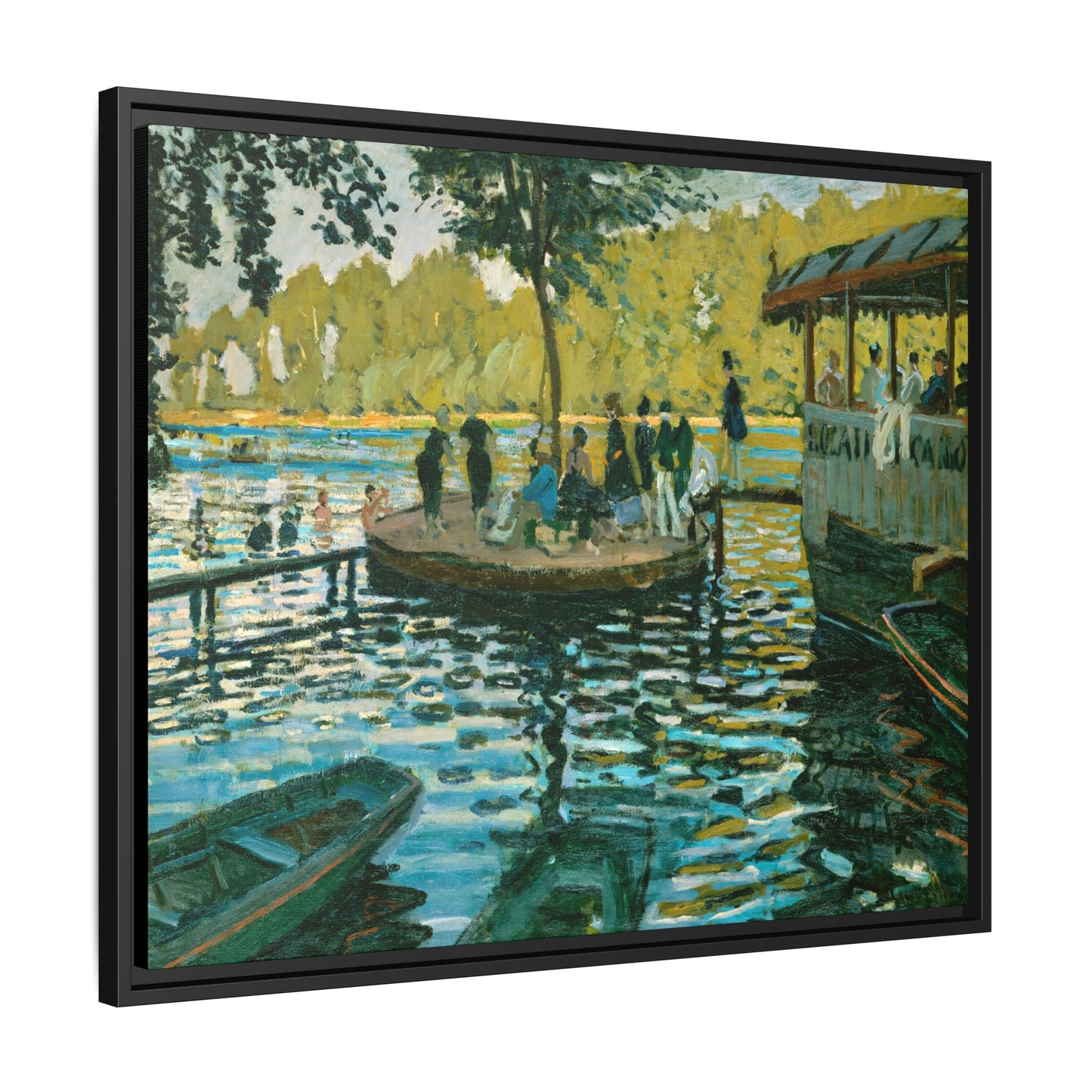 Monet, Claude - La Grenouillere (1869) - Matte Canvas, Framed