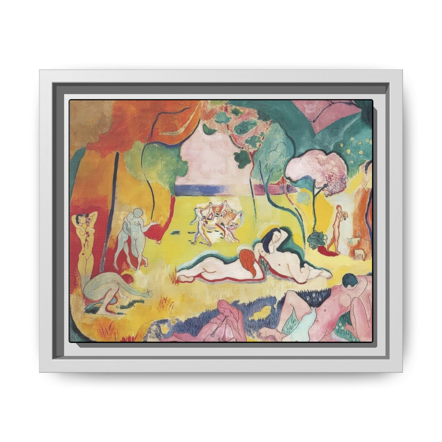 Matisse, Henri - The Joy of Life (1905) - Matte Canvas, Framed