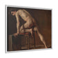 Courbet, Gustave - Study of a Nude Man (1840) - Matte Canvas, Framed