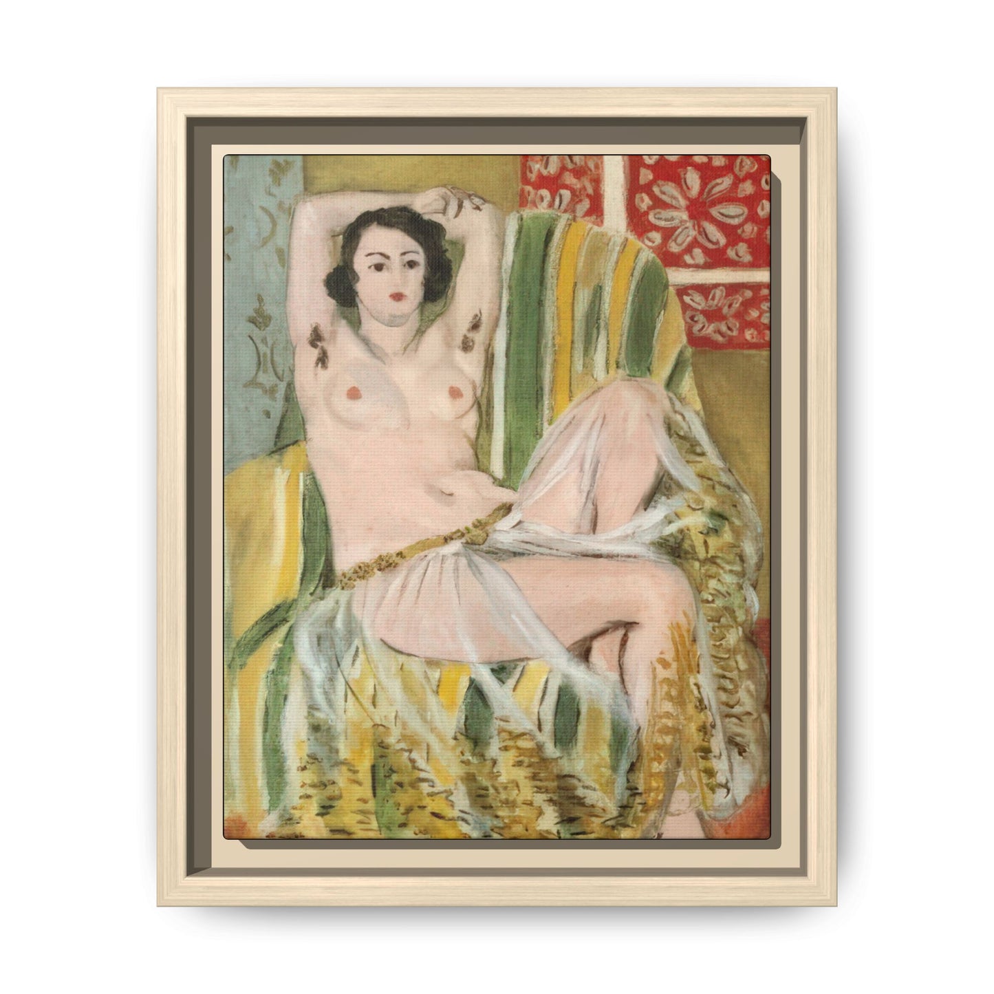Matisse, Henri - Odalisque with Raised Arms (1923) - Matte Canvas, Framed