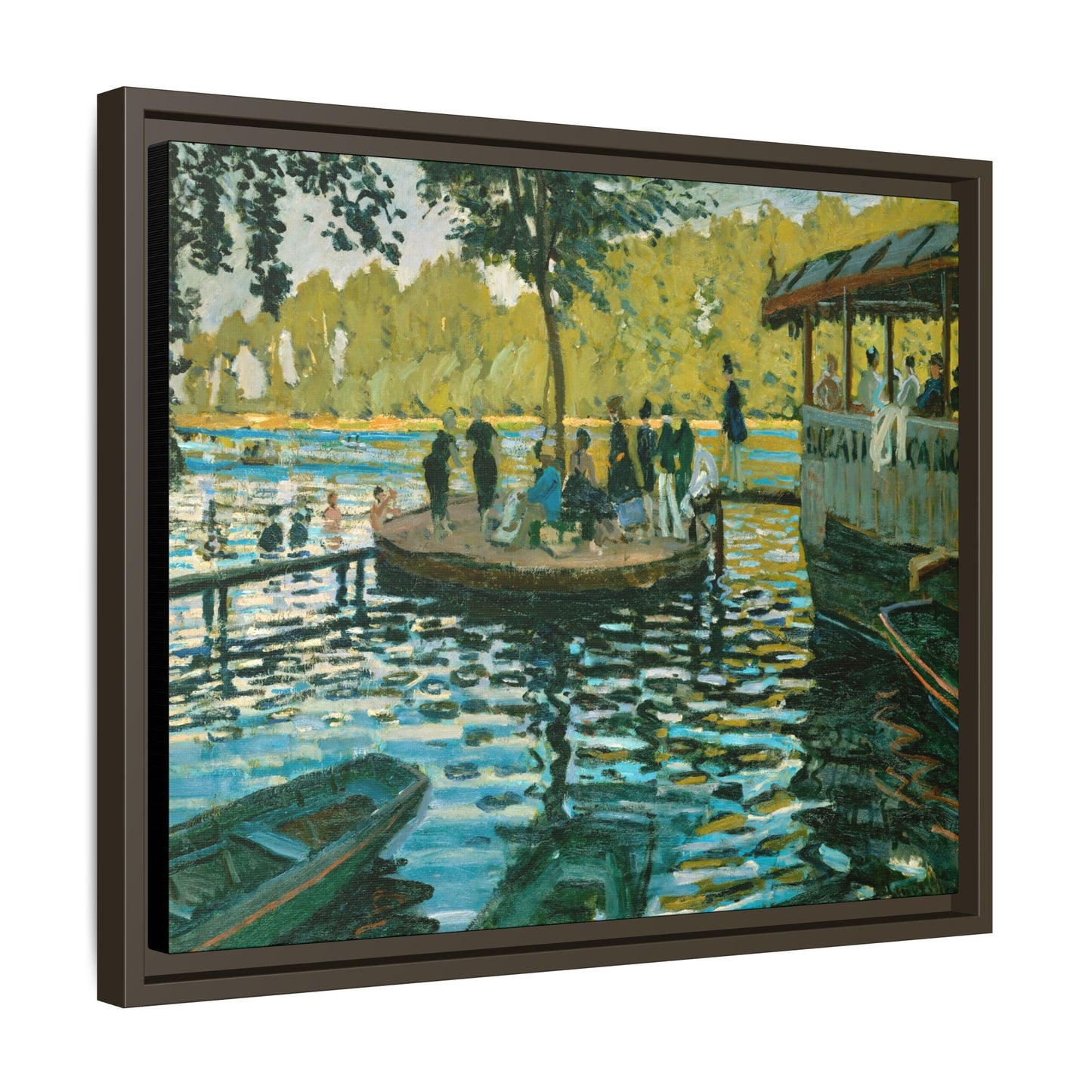 Monet, Claude - La Grenouillere (1869) - Matte Canvas, Framed