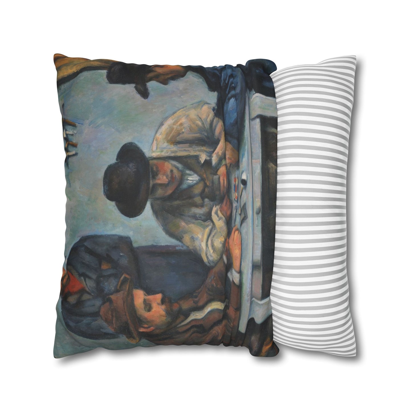 Cézanne, Paul - The Card Players (1892) - Faux Suede Square Pillowcase