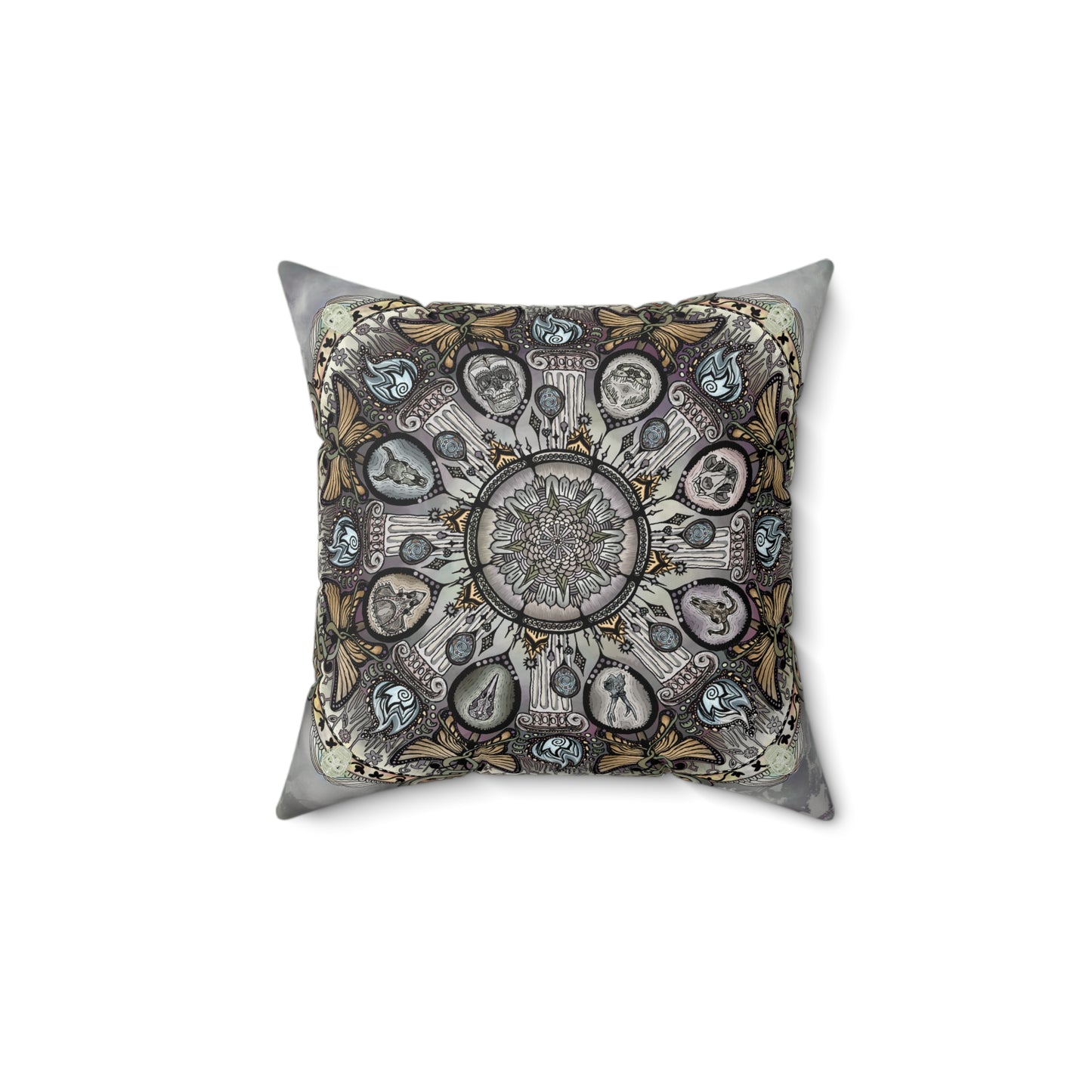 Pacio, Adam - Memento Mori Mandala - Suede Square Pillow