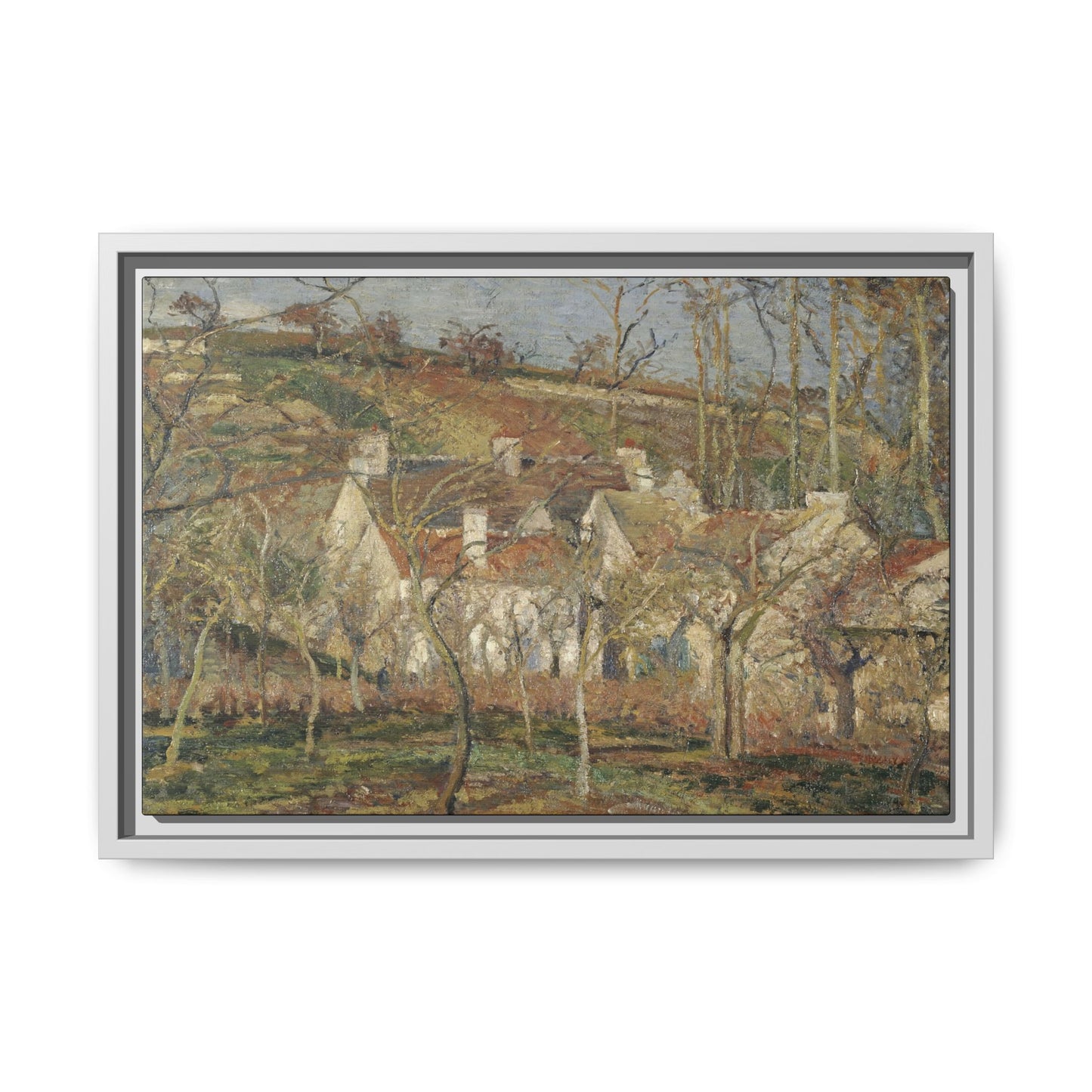 Pissarro, Camille - Red Roofs, Corner of a Village in Winter (1877) - Matte Canvas, Framed