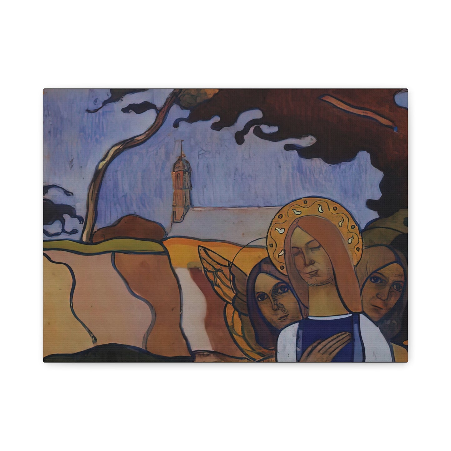 Filiger, Charles - Virgin and Two Angels (1895) - Canvas Block, unframed