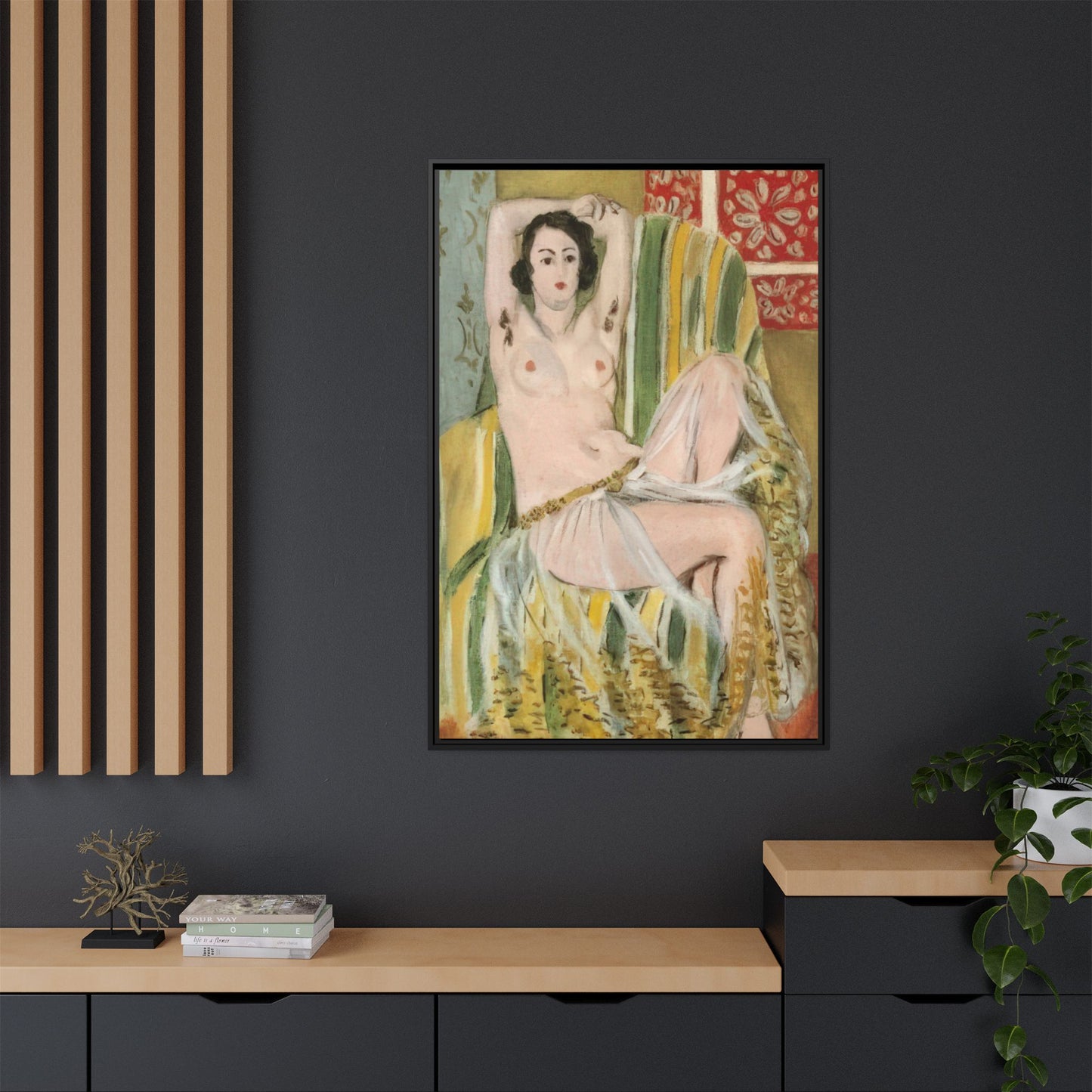 Matisse, Henri - Odalisque with Raised Arms (1923) - Matte Canvas, Framed